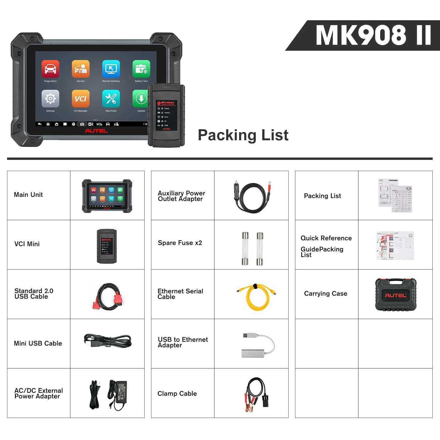 Autel MaxiCOM MK908 II KIT Maquina Diagnóstico OBD Profissional (NOVO)