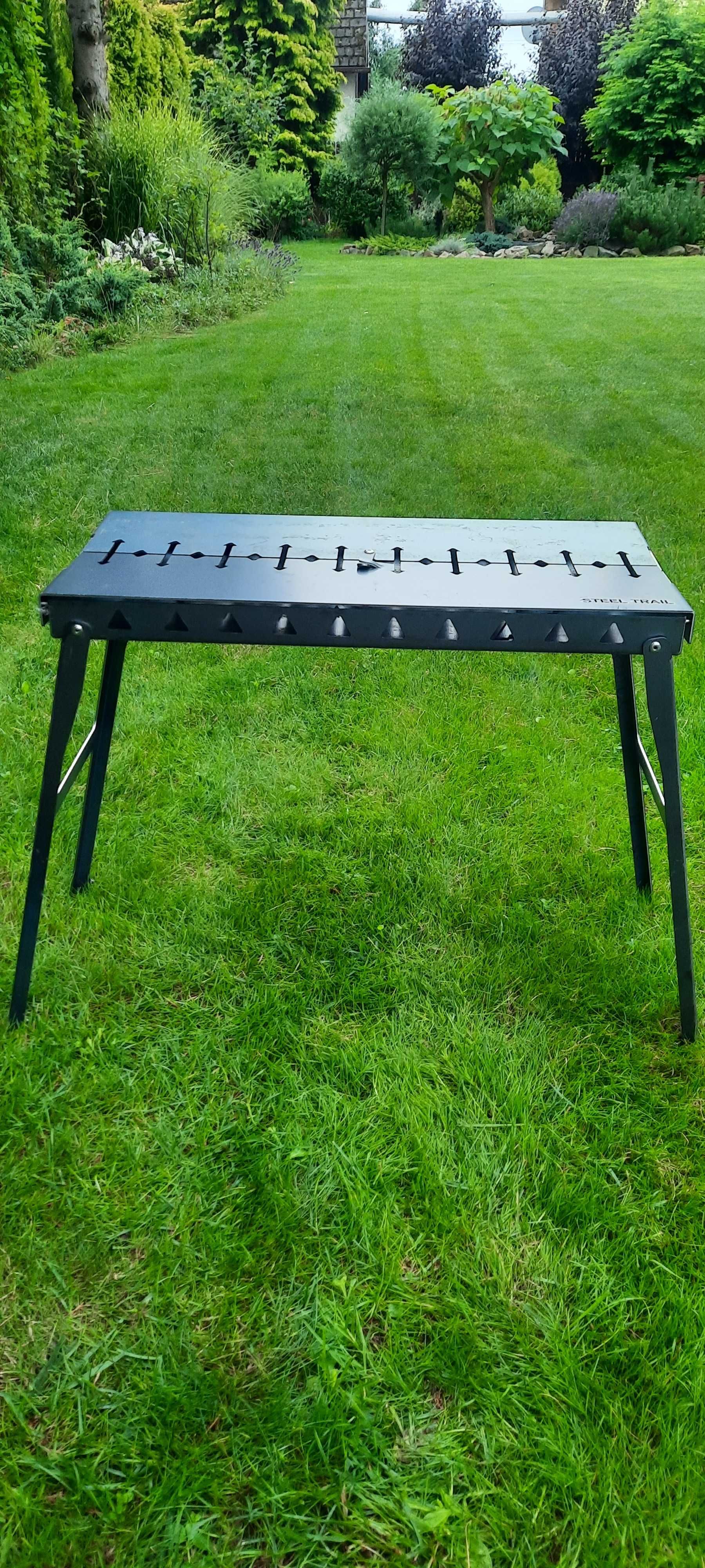 Grill Mangal składany - walizka - Mocny stal 2mm na 9/10 szampurów