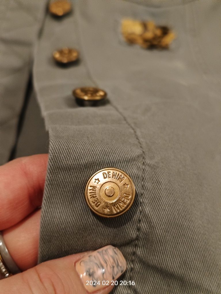 Bluza katana kurteczka wiosenna cienka narzutka khaki 100% bawełna