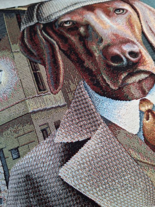 Poszewka dekoracyjna gobelinowa 45x45 cm 6103 Pies Sherlock Holmes