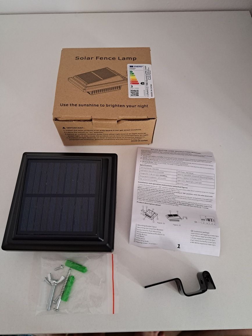 Solar fence lamp, lampa solarna.