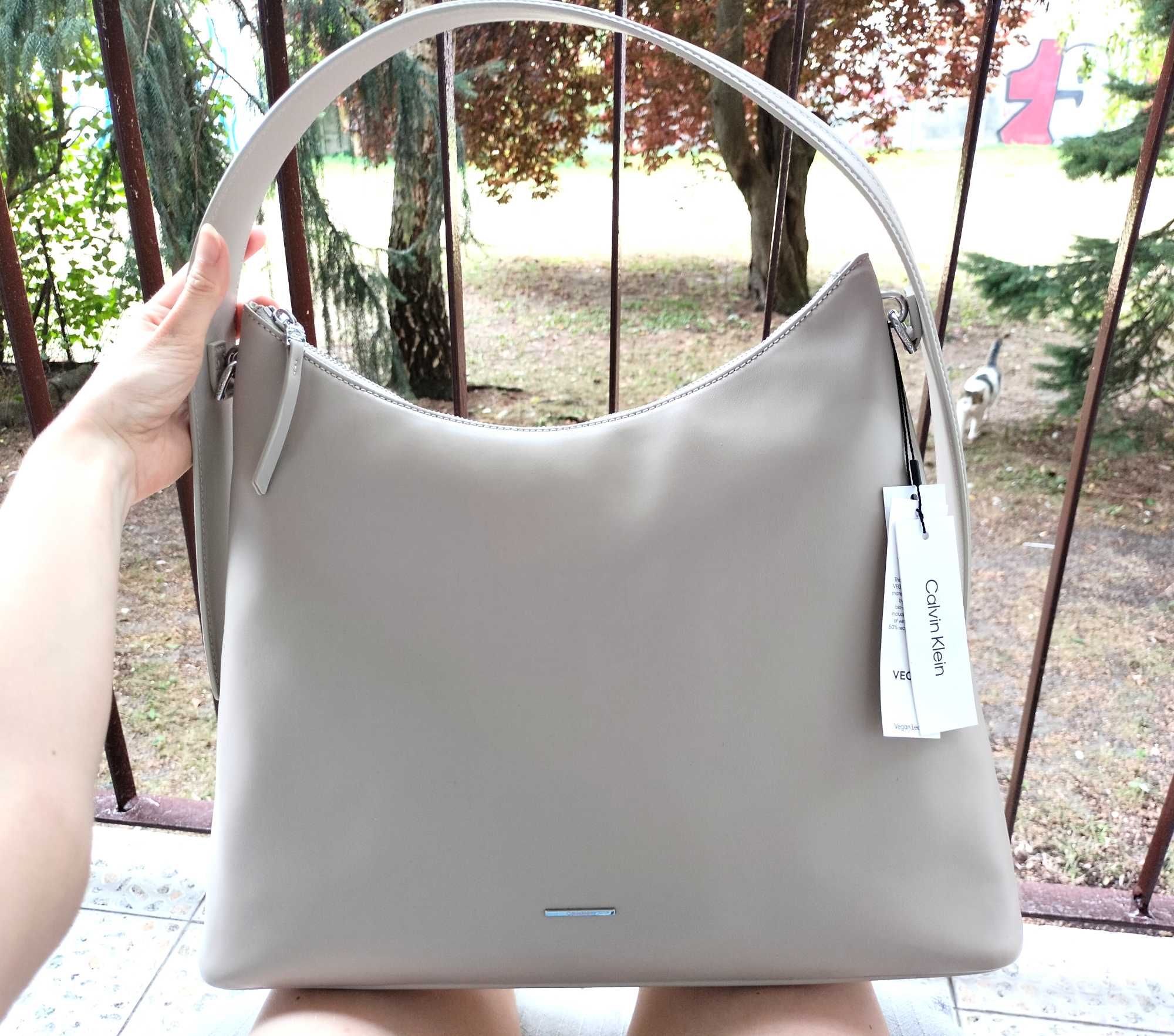 Torebka Calvin Klein NOWA, duża beżowa ecru, z metką