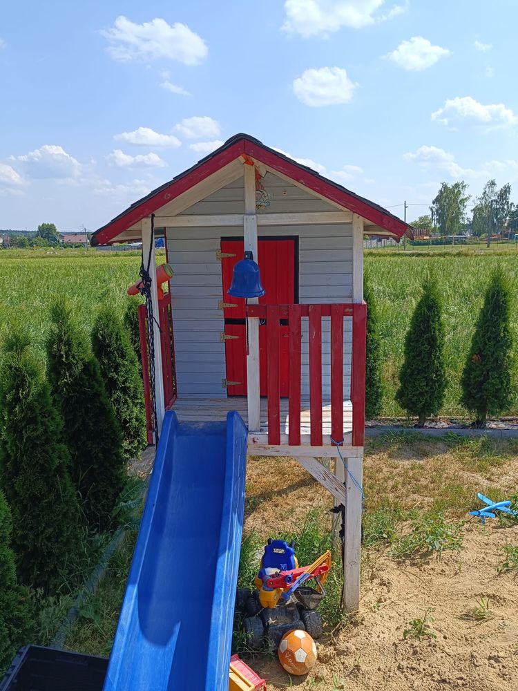 Domek ogrodowy dla dzieci- huśtawka, zjeżdżalnia!