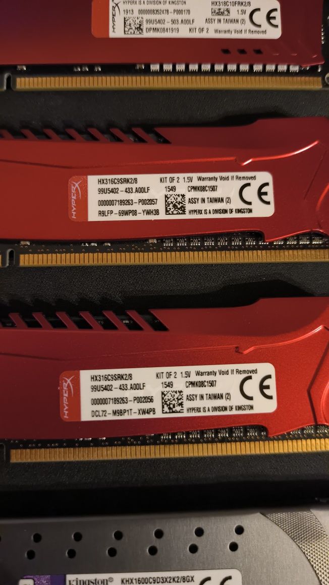 Оперативка Kingston HyperX DDR3 (1600–1866 МГц) 2х4 GB – 2 комплекта