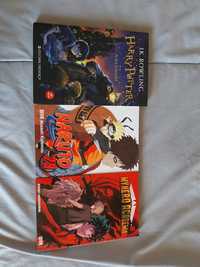 Livro harry potter, manga Naruto vol.29, manga my hero academia vol.10