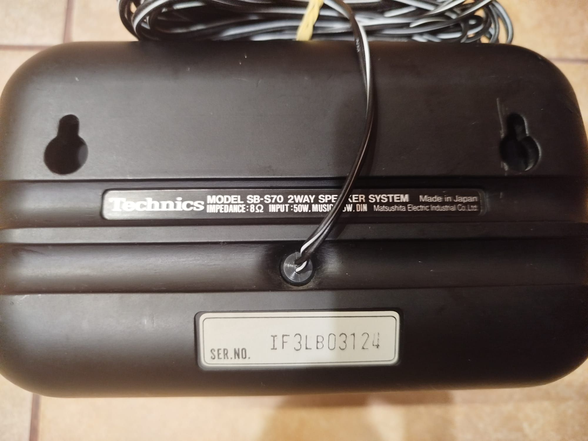 Głośniki TECHNICS SB-S70 dwudrożne 8 OHM 50/25 WATT produkcja JAPONIA