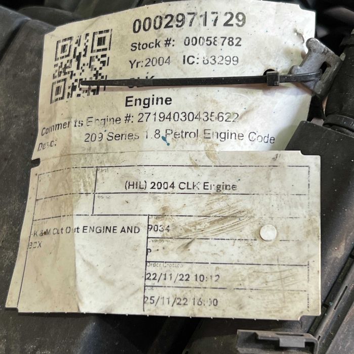 Двигун / мотор M271.940 1.8 16V на Мерседес W203 C200, W210 W211 E200