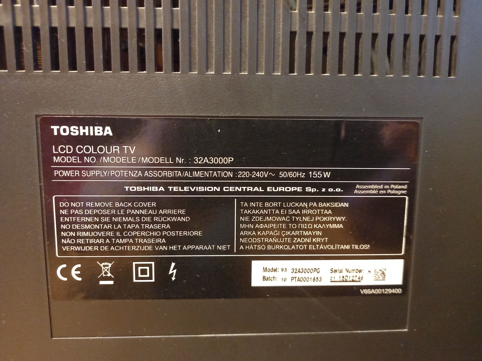 Toshiba LCD 32" colour TV