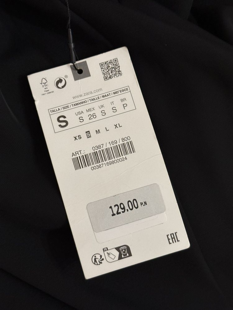 Чорна спідниця з розрізом Zara нова