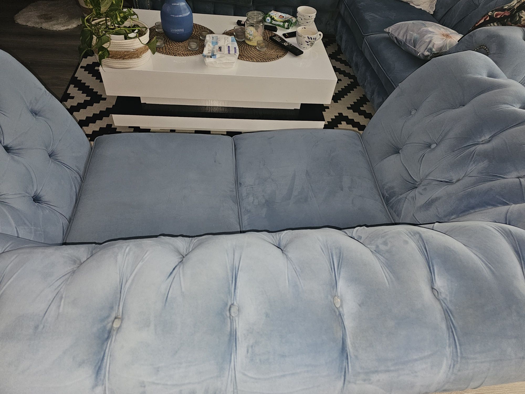 Sofa Chesterfield błękitna