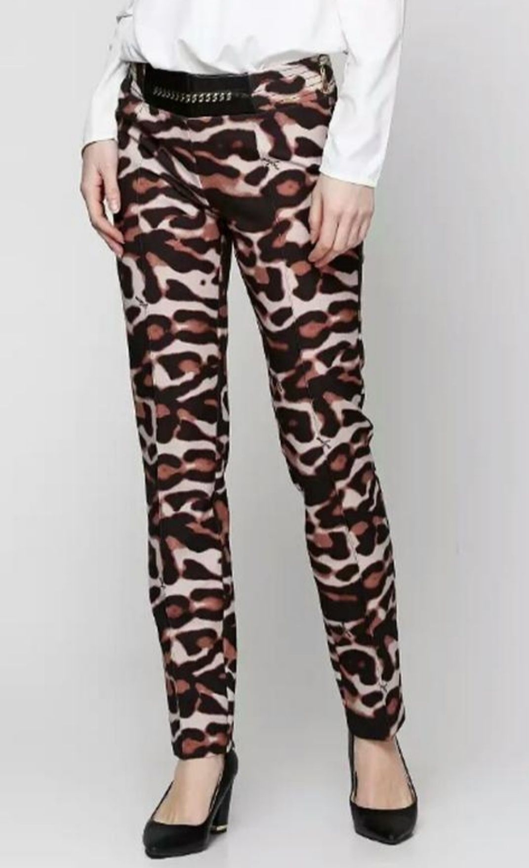 Женские леопардовые брюки Сассофоно Sassofono р. 38 тигровые брюки