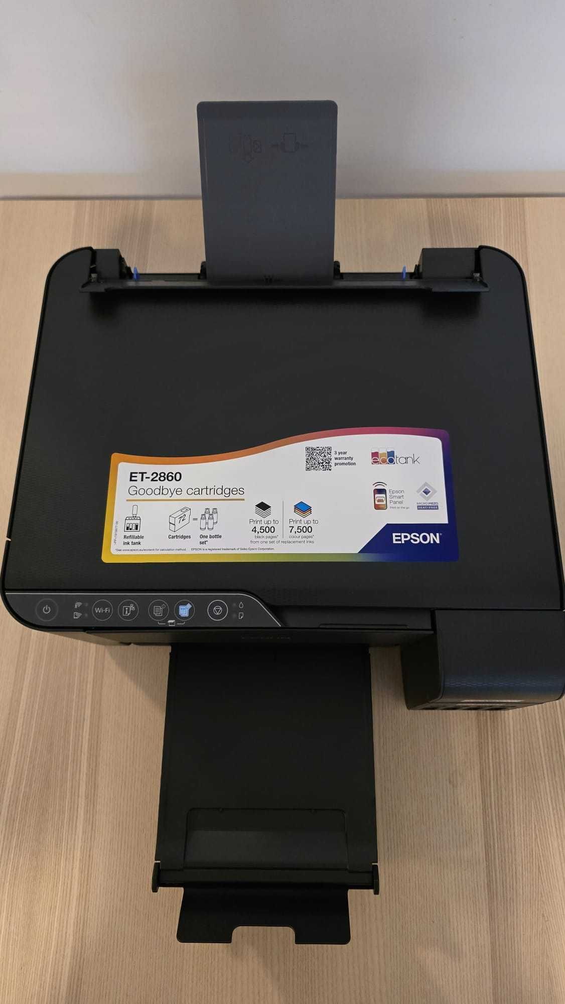 EPSON Impressora mult. A4 EcoTank ET-2860 com tanque de tinta e Wi-Fi.