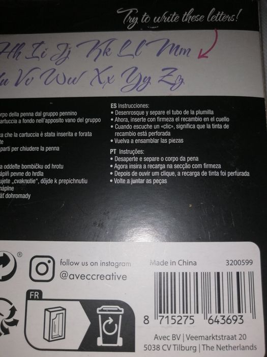 Набор для каллиграфии. Чернила для каллиграфии Avec. Перьевая ручка.