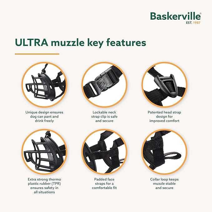 BASKERVILLE ULTRA MUZZLE kaganiec pozwala pić i dyszeć Rozmiar 5