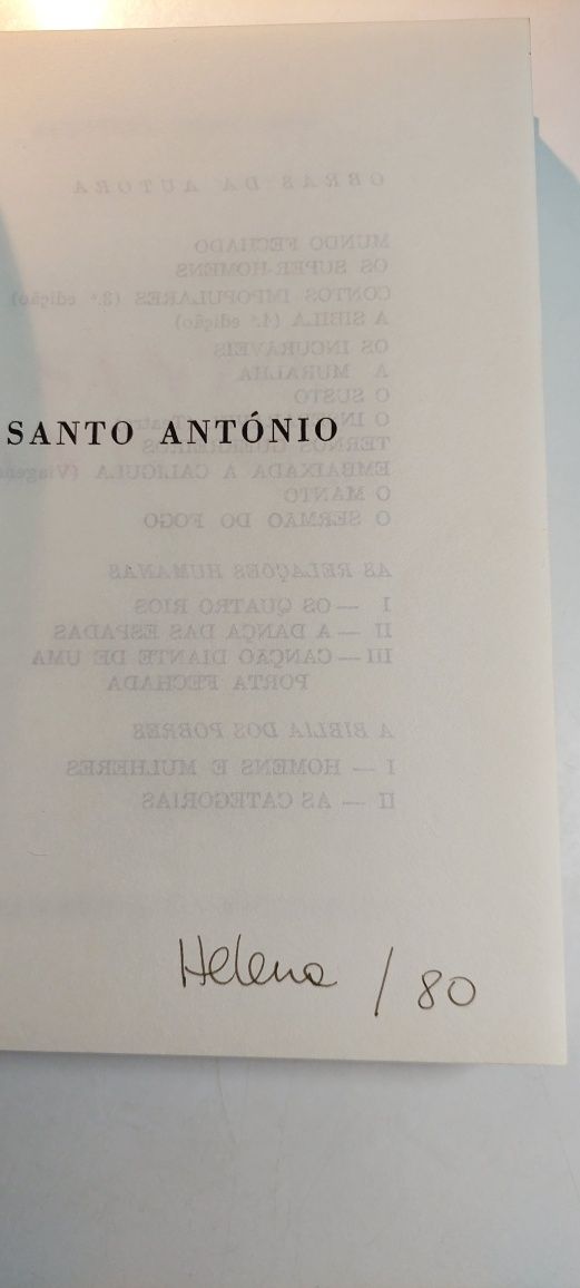 Santo António - Agustina Bessa Luís (1ª edição, 1973)