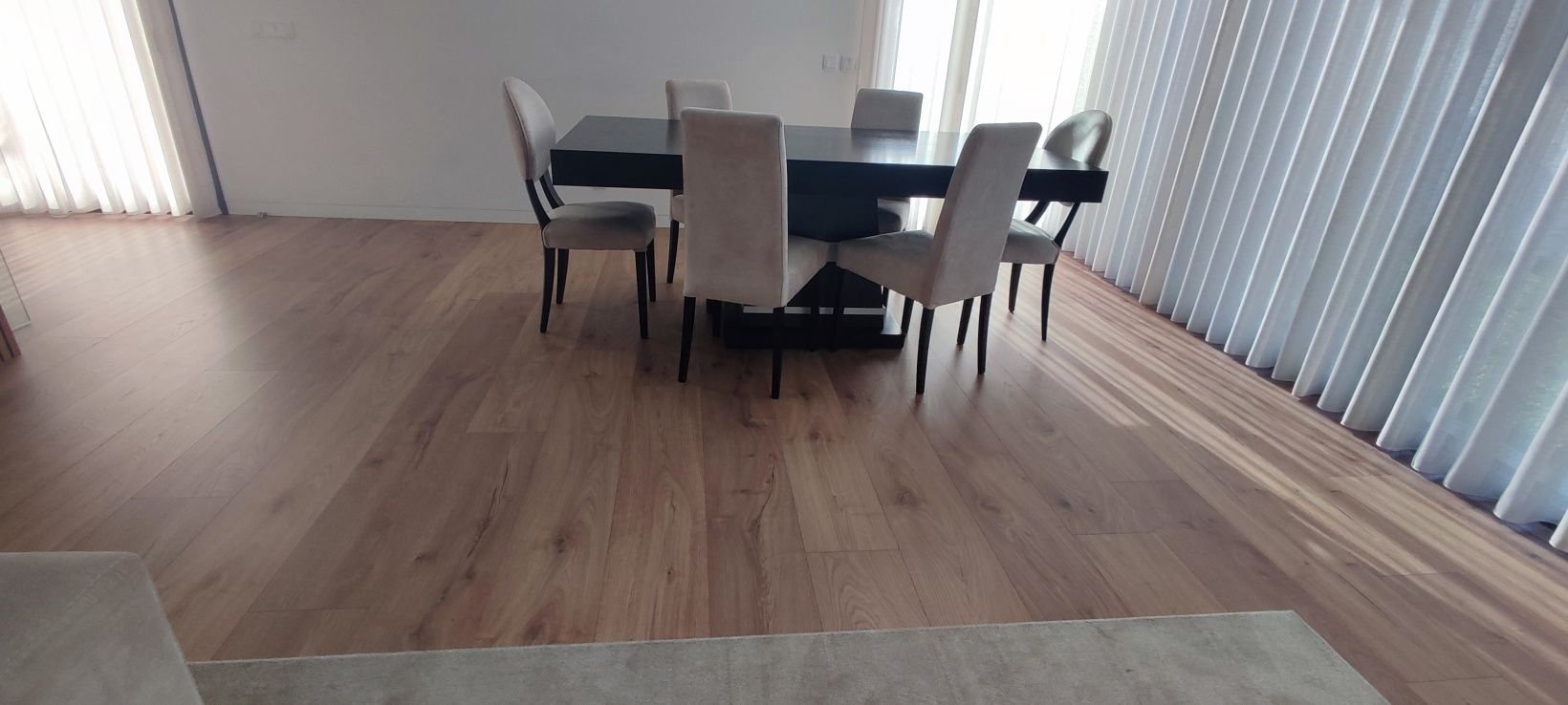 Mesa de sala 2m x 1m cor wengué + 6 cadeiras