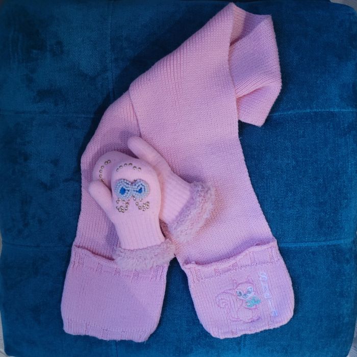 Комплект шарф і рукавички 1-3 роки