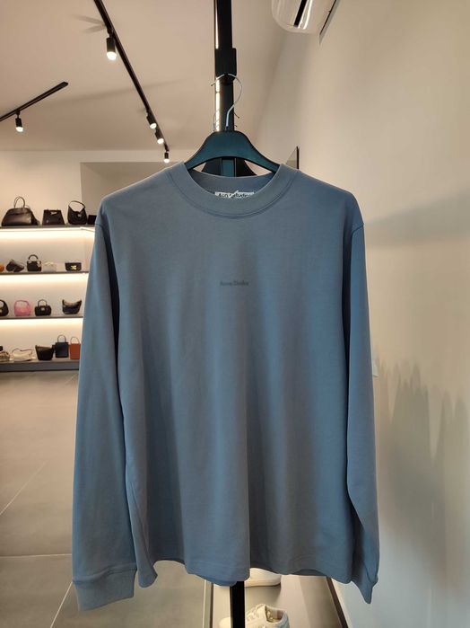 Лонгслів Acne Studios Simple Logo Long Sleeve Dark Grey