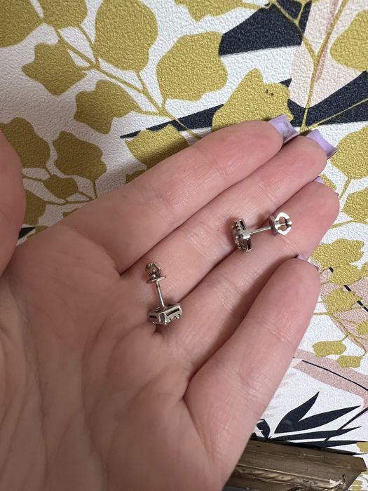 Сережки пусеты серебро 925 на закрутках