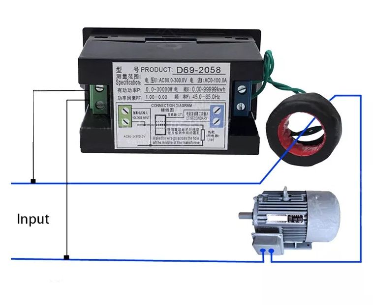 Panelowy wielofunkcyjny cyfrowy multimetr AC 40-300V 100A 110V/230V