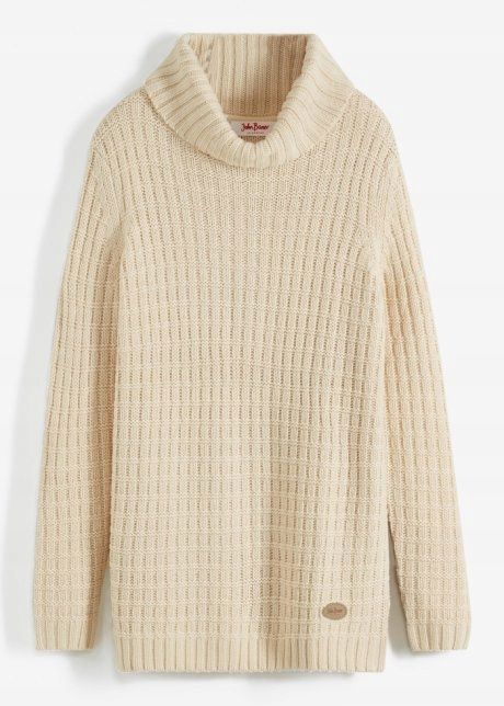 B.P.C beżowy sweter obszerny ze splotem r.52/54