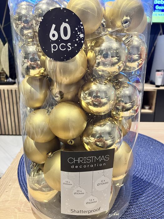 Bombki choinkowe 60 szt. różne kolory – nietłukące