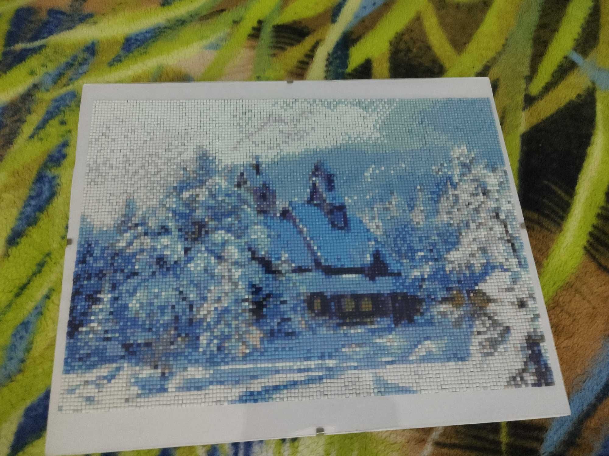 Obraz haftu diamentowego zimowy krajobraz