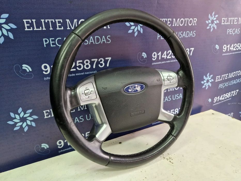 Volante usado pele com airbag FORD S-MAX GALAXY COMANDOS MULTIFUNÇÕES