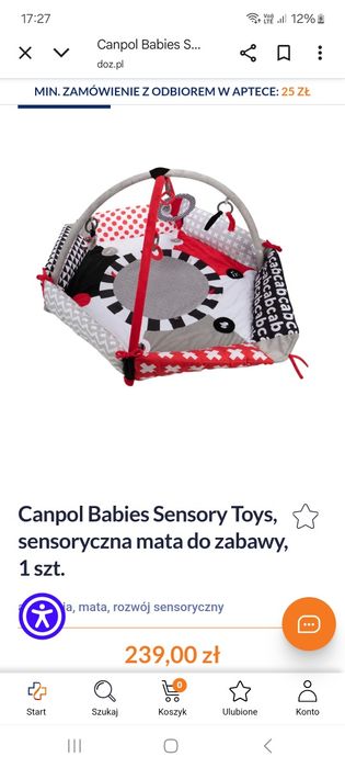 Mata edukacyjna sensoryczna dla niemowląt