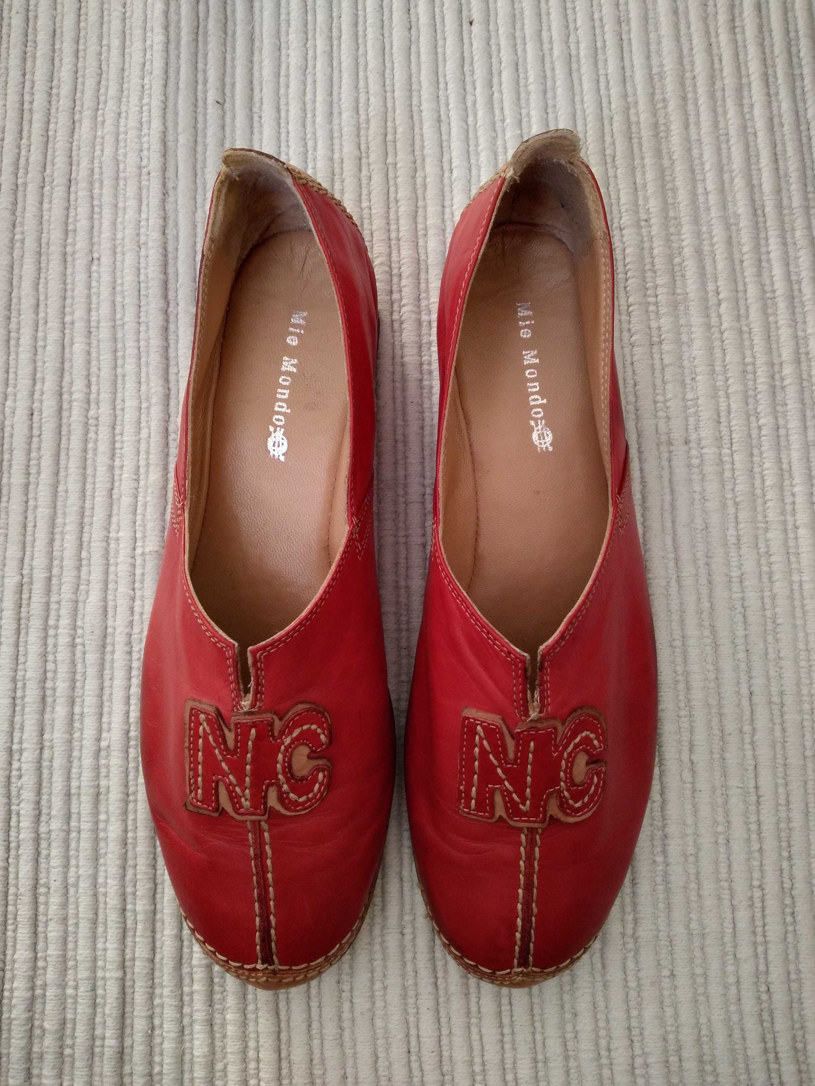 MIO MONDO , buty damskie , 40 , skórzane, czerwone