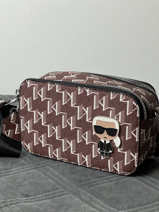 Torebka Karl Lagerfeld damska bordowa listonoszka