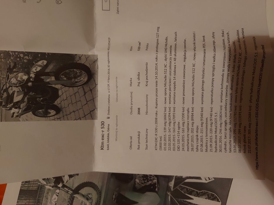 Sprzedam KTM 530 EXC-R