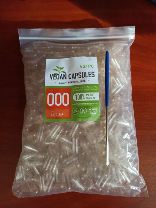 Пусті капсули 000+ложка для наповнення капсул
