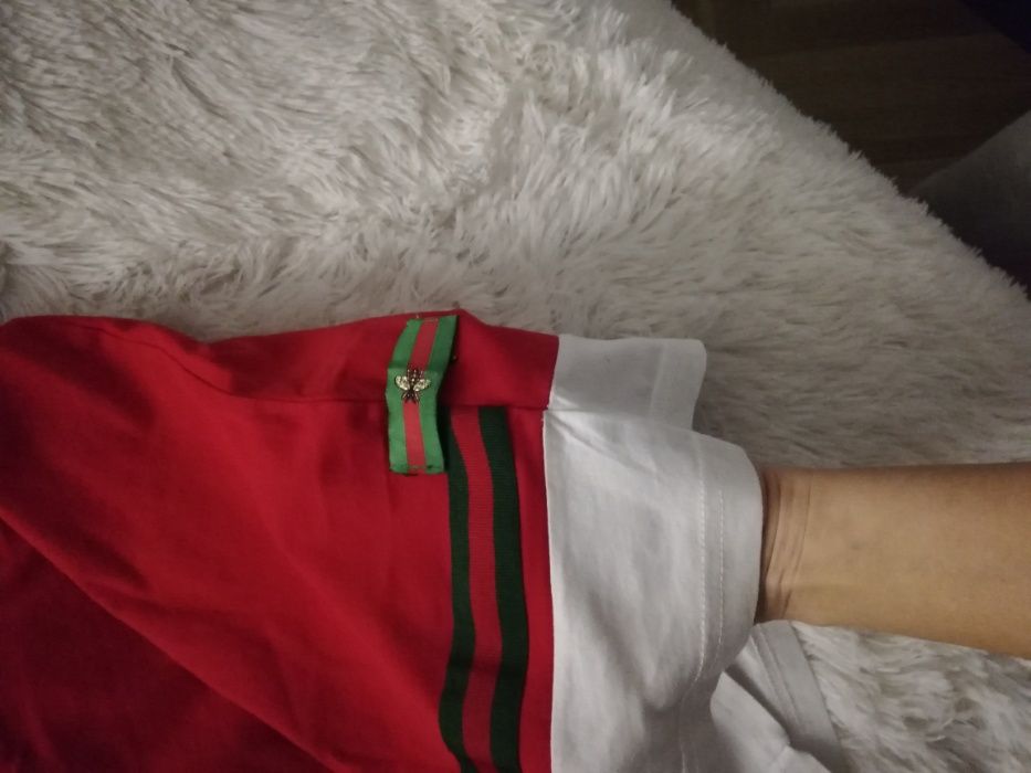 tshirt polo GUCCI M 38 czerwona śliczna