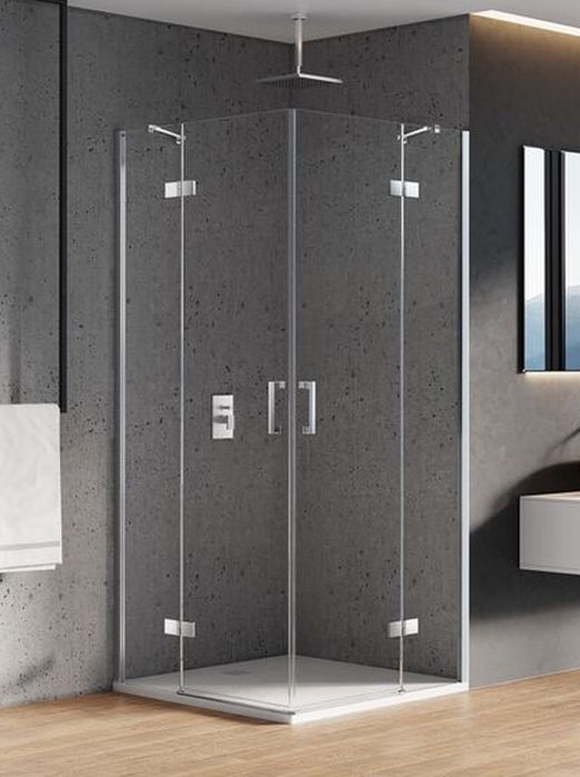 Kabina New Renoma otwierana 80x80 szkło przezroczyste chrom