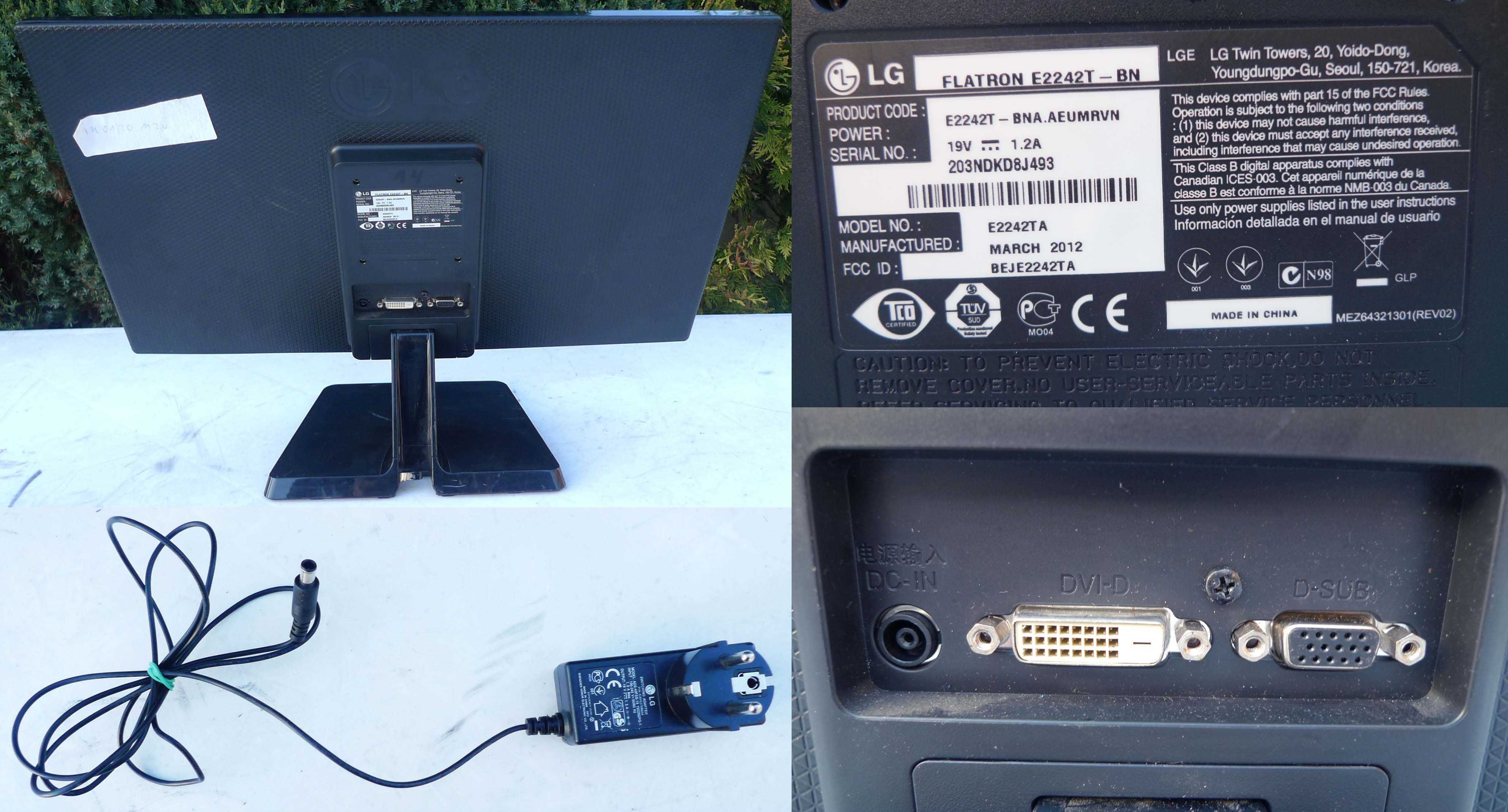 Monitor LG Flatron EF2242T-BN 21,5" LED FullHD 16:9 VGA DVI VESA