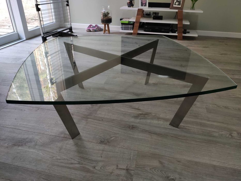 Obniżka ceny! Dizajnerski duży stolik  ze szklanym blatem