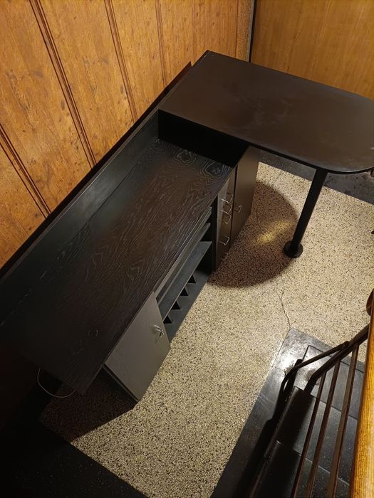 Barek szafka narożna kredens czarny regał barowy bufet