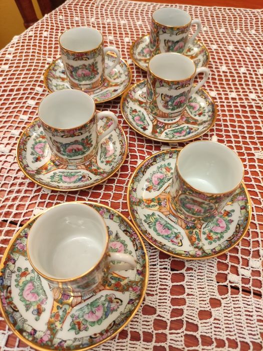 Filiżanki porcelanowe chińskie do kawy 6 szt, vintage