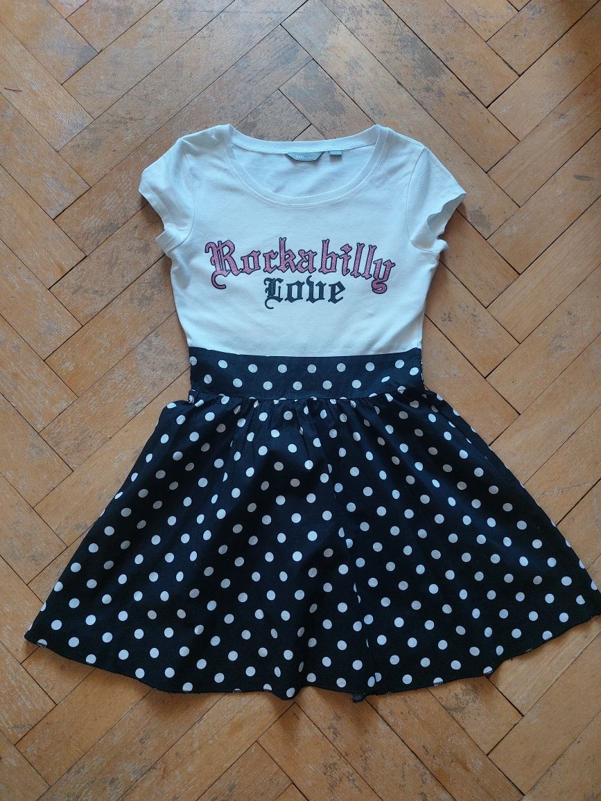 Śliczna sukienka Rockabilly 146/152