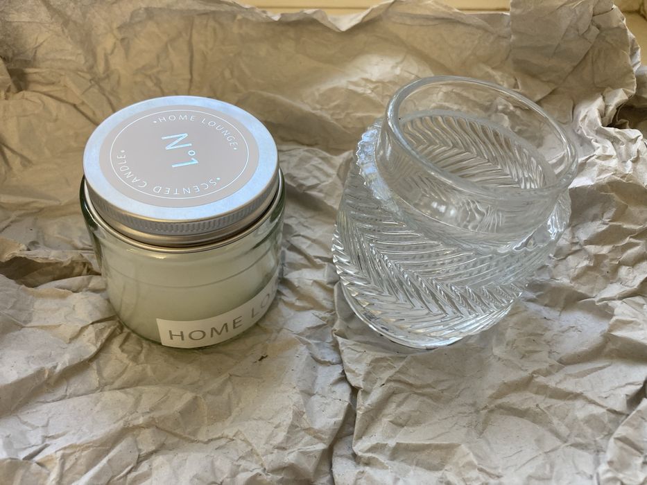 Свічка ароматизована + скляний підсвічник JYSK, нові