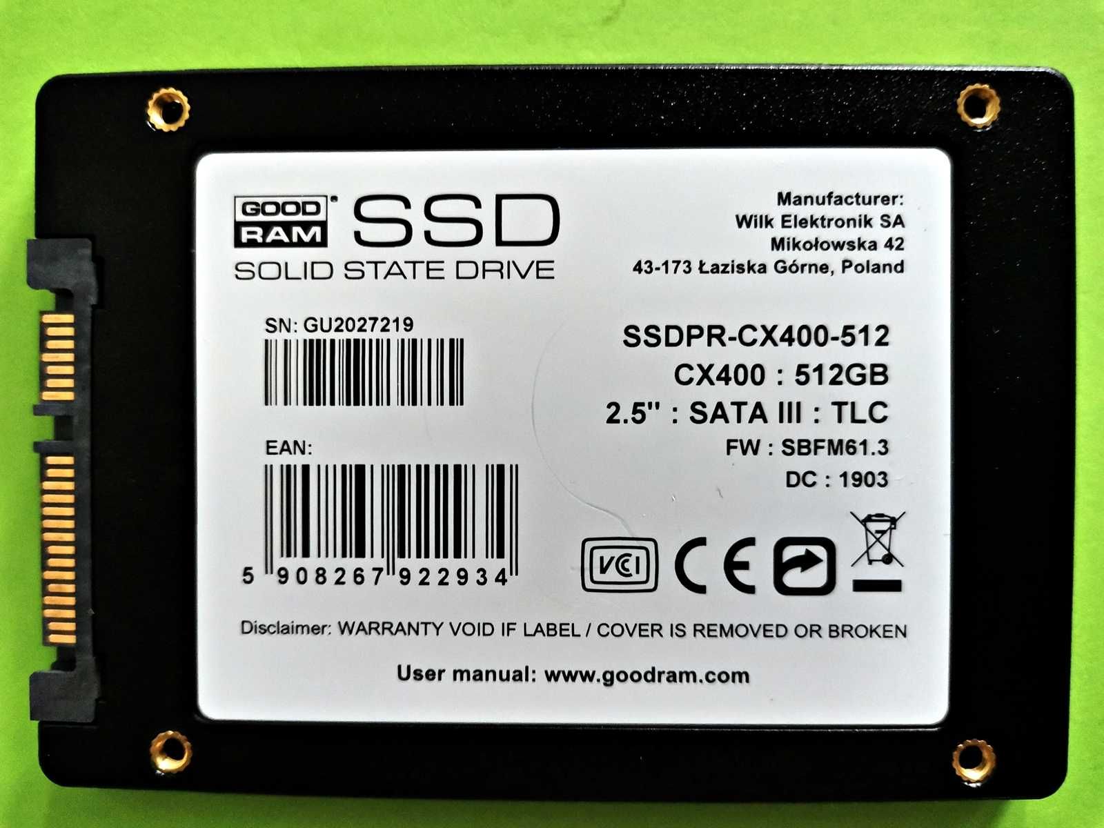 SSD 512GB GoodRam Cx400