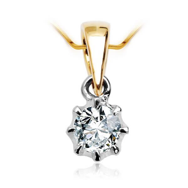 Złoty wisiorek Staviori z diamentem