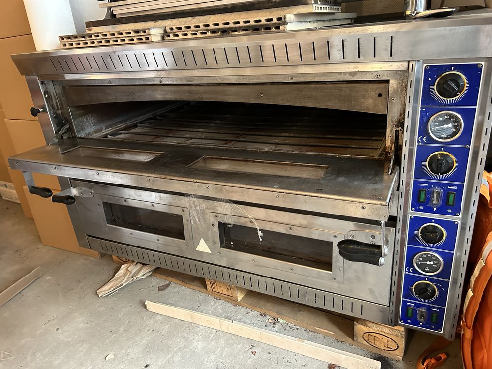 Piec do pizzy dwukomorowy, elektryczny, 12x pizza 36 cm, 18 kW | GGF