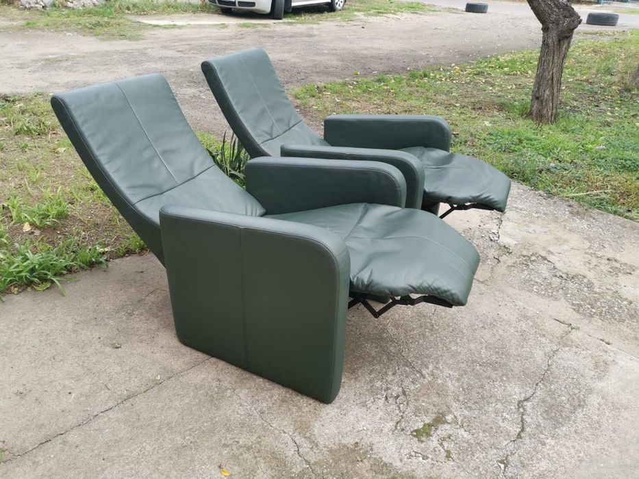 Кожаное раскладное кресло реклайнер (релакс)из Европы.Идеальное .
