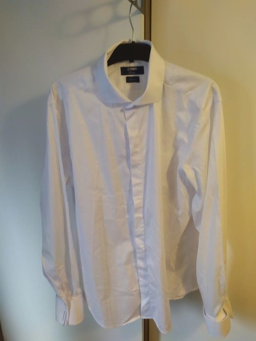 Biała koszula na spinki - PAWO