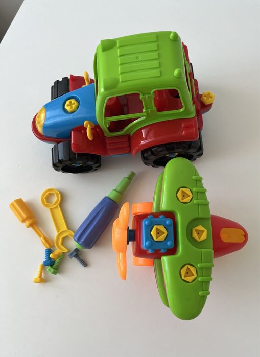 Конструктор трактор з викруктою літак іграшка розвиваюча інструменти