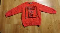 Czerwony sweter bluza dinozaur
