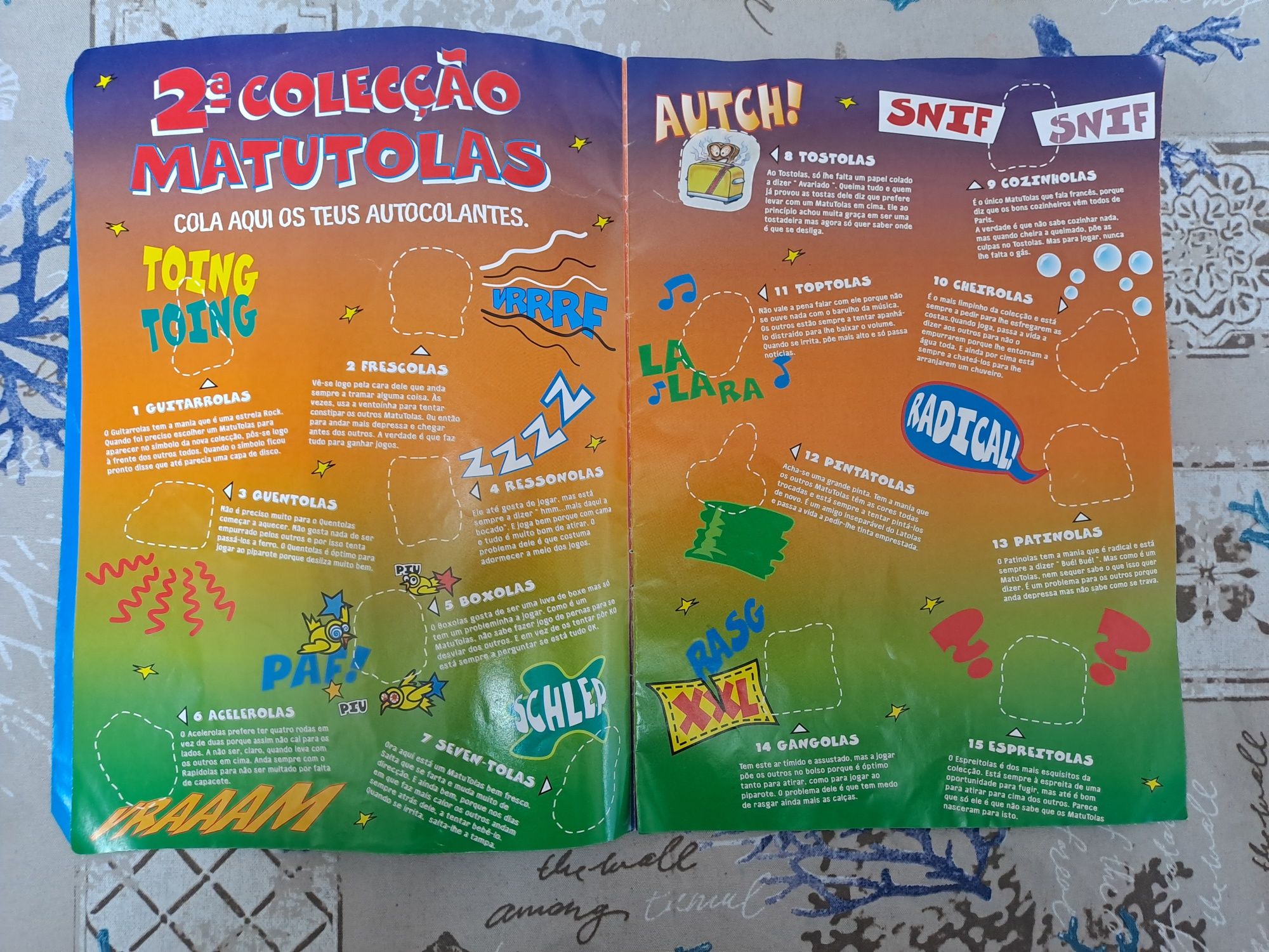 Caderneta oficial da 2ª coleção de figurinhas Matutolas