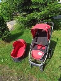 Wózek dziecięcy, czerwono-czarny, Titi